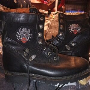 Harley-Davidson Black Men's Lace-Up Boots